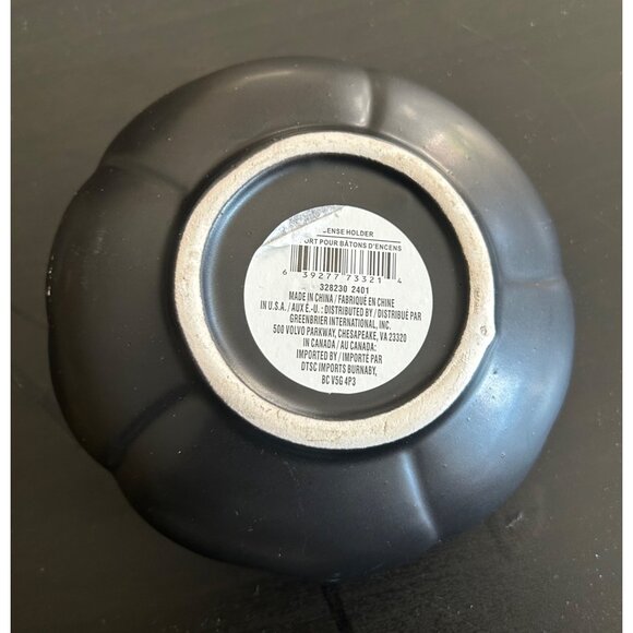 Black Ceramic Incense  or Jewelry Holder With Petal Design Kitchen Sink Decor - Picture 3 of 7